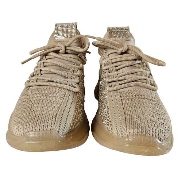 Steve Madden Maxima Rose Gold Lace Up Rhinestone Fashion Sneakers Sz 7.5 - Picture 8 of 14